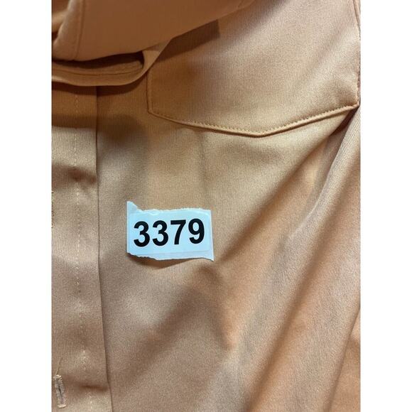 Montgomery Ward Men's Vintage 70s Orange‎ Button-Up Shirt 15 1/2-35 Polyester - Picture 6 of 6